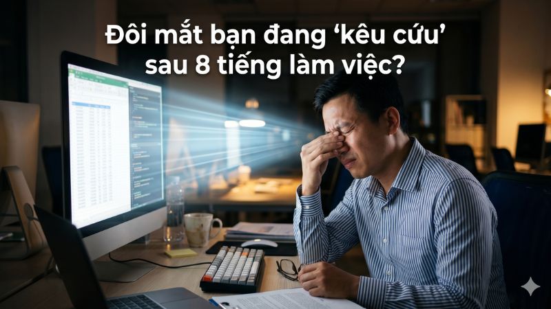 Phòng khô mắt khi làm việc văn phòng: “Cứu nguy” đôi mắt cộm rát, mờ nhòe sau 8 tiếng nhìn màn hình