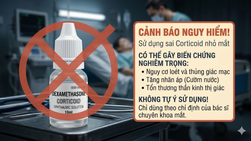 Cảnh báo nguy hiểm khi tự ý dùng thuốc nhỏ mắt chứa Corticoid trị viêm kết mạc