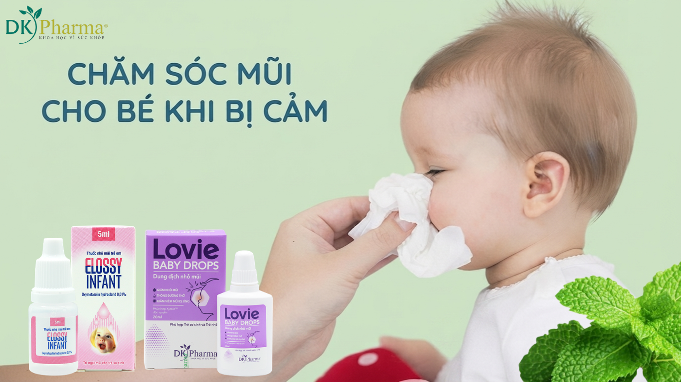 Chăm sóc mũi cho bé khi bị cảm